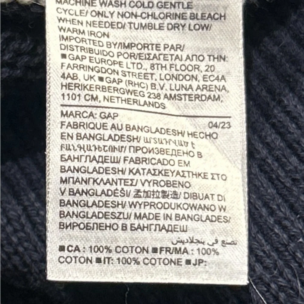 GAP Navy and Cream Striped Turtleneck Sweater - Picture 7 of 7